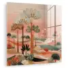 Roze landschap - Palmen - Water plexiglas 5mm klein -zzzproduct_nieuw