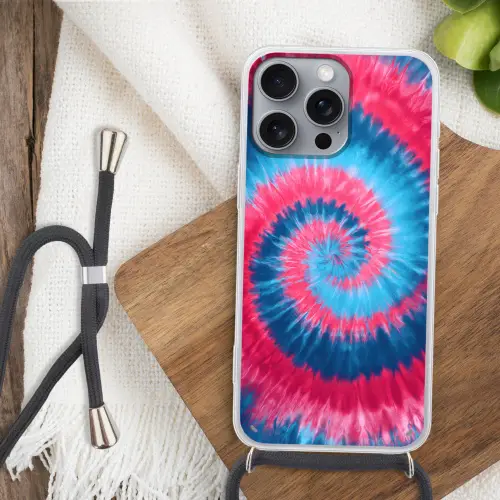 Spiraal - Roze - Draaiend Hoesje iPhone 16 Pro Max met koord klein -sfeer4