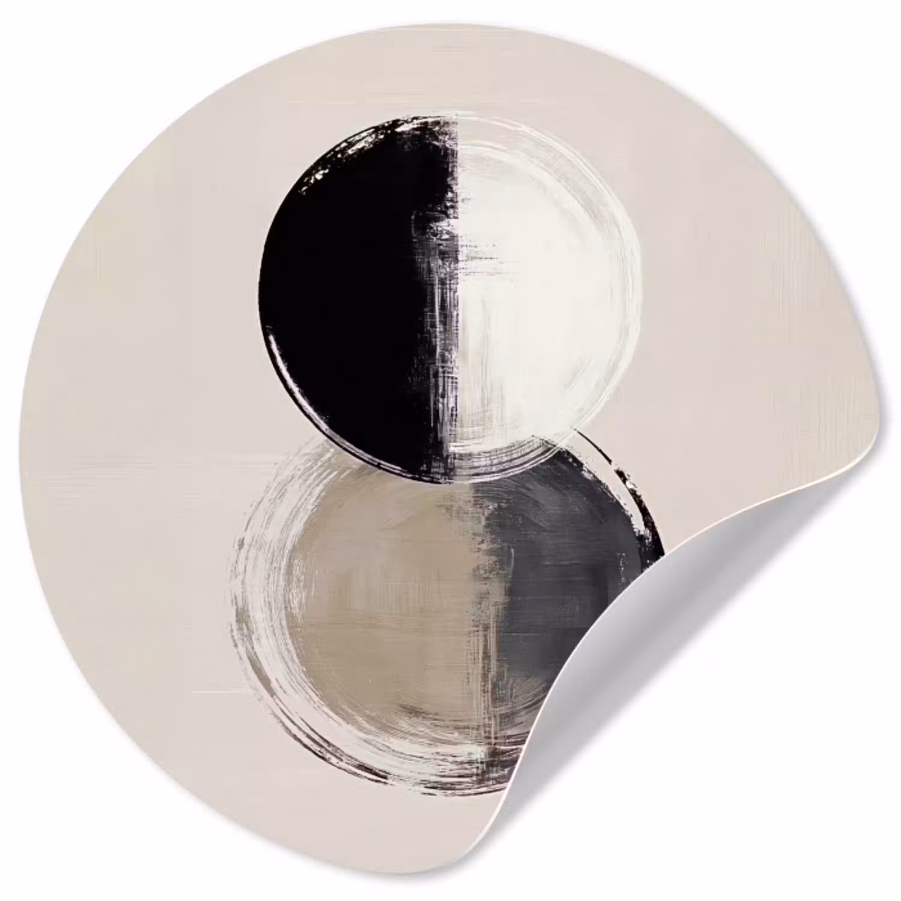 Cirkels - Strepen - Minimalistisch - Zwart Wandcirkel behangsticker klein -3d