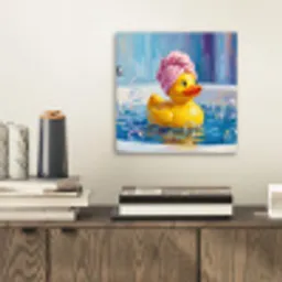 Creatief - Badeend - Kleurrijk aluminium wit klein -sfeer1