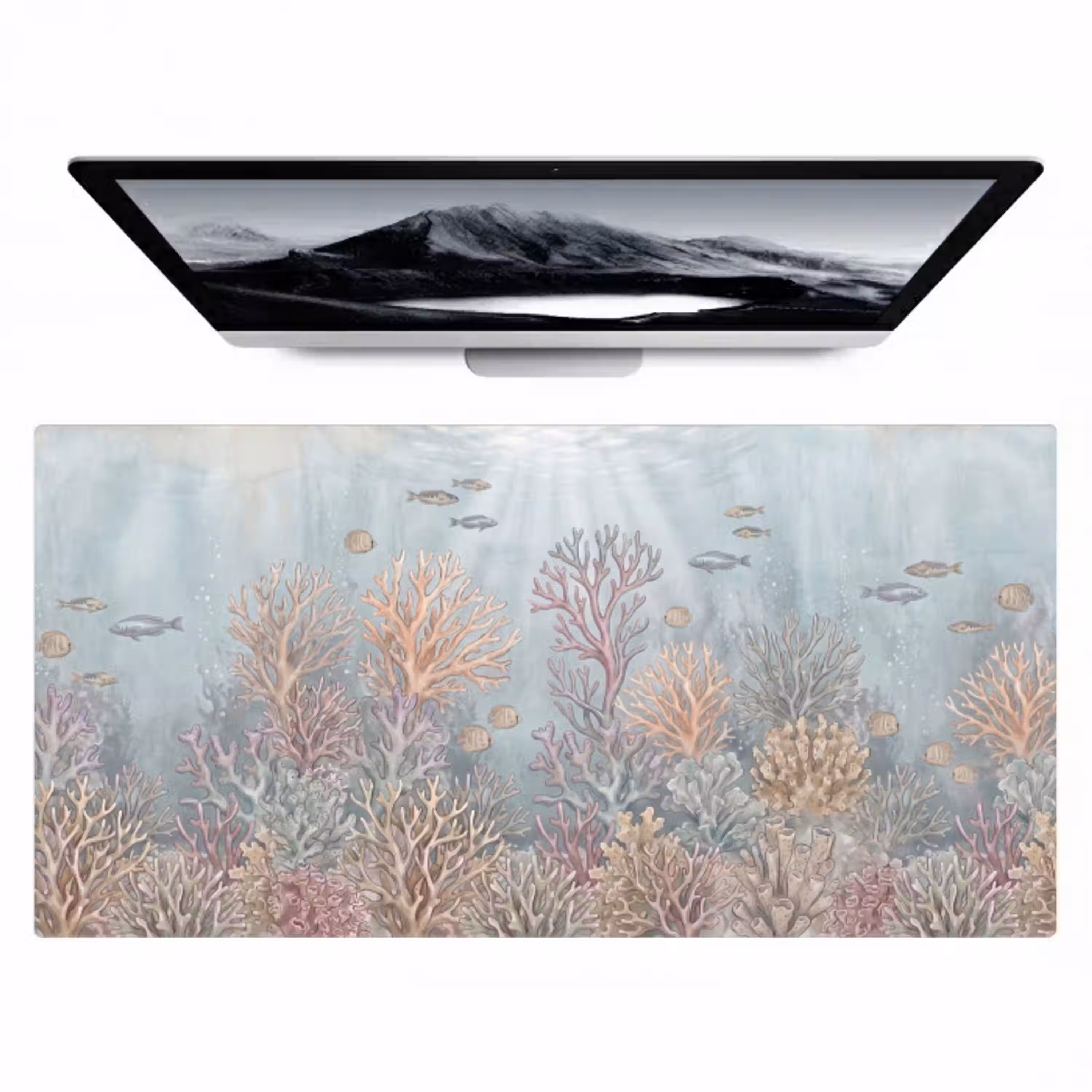 Vis - Koraal - Oceaan - Illustratie - Onderwater Muismat XXL klein -zzz3d
