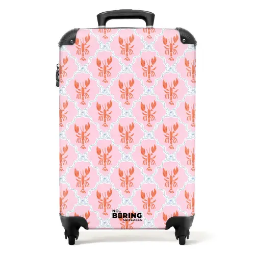 Kreeft illustratie roze NBS - Handbagage koffer - Volwassenen Unisex middel -productfoto_recht