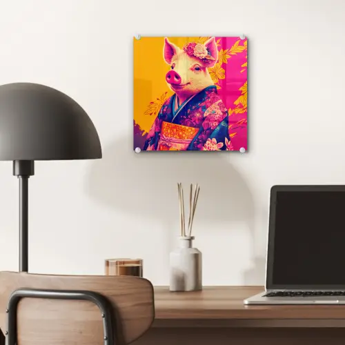Varken - Bloemkroon - Kimono - Abstract plexiglas 5mm klein -sfeer6