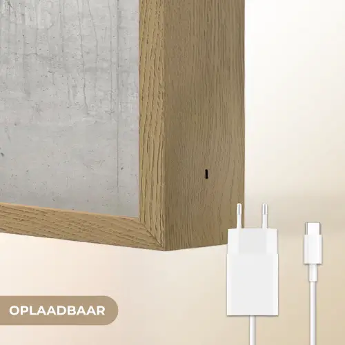 Grijs - Betonlook - Industrieel Light Box met batterij (Wandlamp) middel -USP_websiteoplaadbaarNL