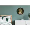 Doorkijk - Bloemen - Poort - Stenen Wandcirkel aluminium klein -slaapkamer