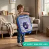 Paars Pluizig Vriendje met Madelief Kinderkoffer - Blauw klein -sfeer2_NL