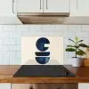 Vormen - Blauw - Abstract keuken achterwand spatscherm klein -sfeer2