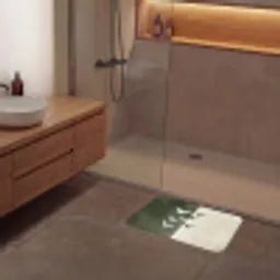 Japandi - Vogel - Groen Badmat klein -sfeer2