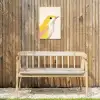 Vogel - Minimalistisch - Geel Tuinposter op houten frame 2 cm dik klein -sfeer4