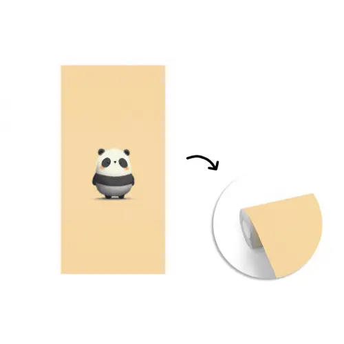 Panda - Beige - Minimalistisch fotobehang vinyl groot -3d