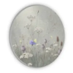 Vlinders - Wildbloemen - Illustratie - Kleurrijk Akoestische PET Vilt - Rond klein -3d