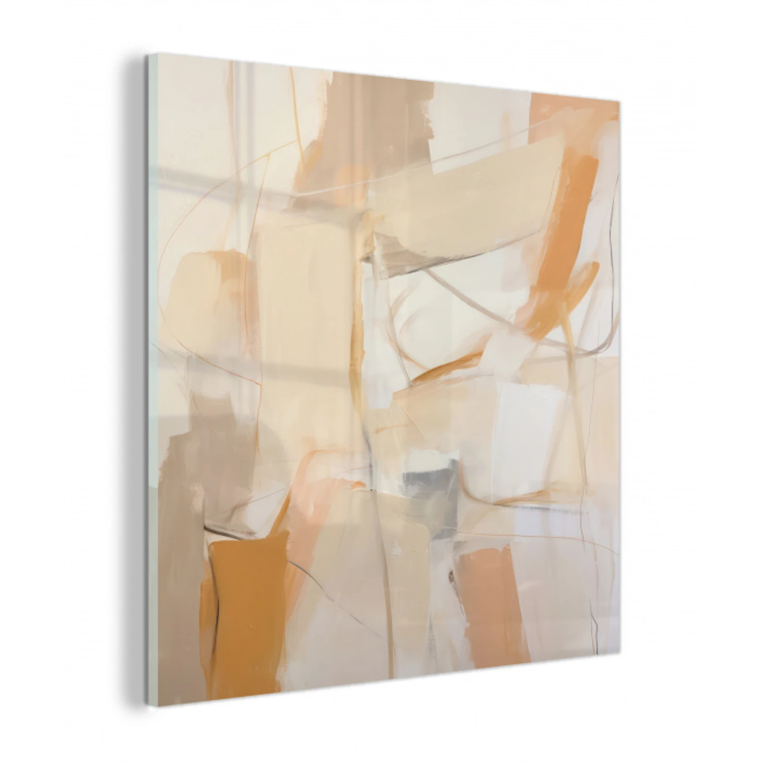 Abstract - Beige - Oranje - Kunst - Modern plexiglas 5mm klein -z3d