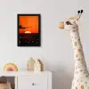 Zonsondergang - Vliegtuig - Oranje - Zon fotolijst zwart zonder passe partout klein -usfeer4_kinderkamer