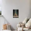 Kerstboom - Bos - Sneeuw - meerkleurig Tuinposter op houten frame 2 cm dik klein -sfeer1