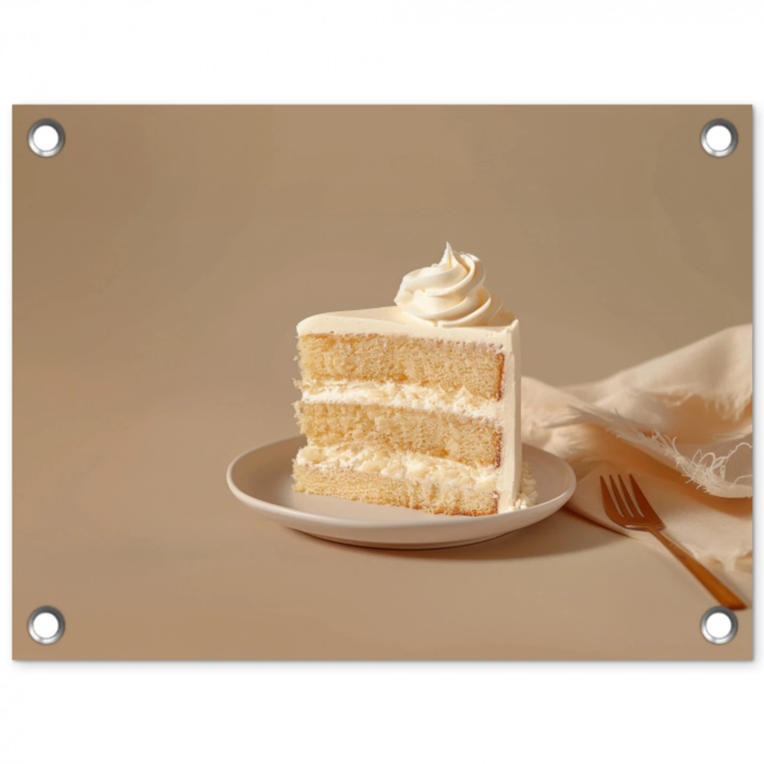 Vanilletaart - Cake - Romig tuinposter los doek klein -3d