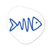 Vis - Minimalistisch - Blauw - Lijn Wandcirkel Organisch Forex 3mm klein -3d