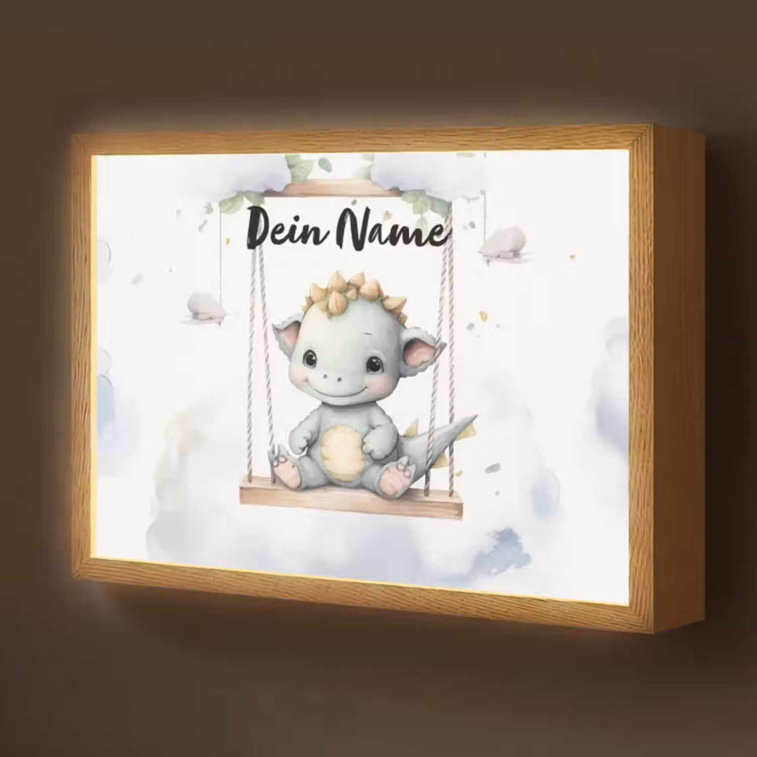 Lightbox - Wandlampe Kinderzimmer mit Namen - Drache - Tierbaby - Kinder
