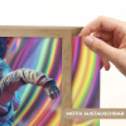 Astronaut - Ruimte - Skateboard - Kleurrijk Light Box met batterij (Wandlamp kind) middel -USP_websiteprintDE
