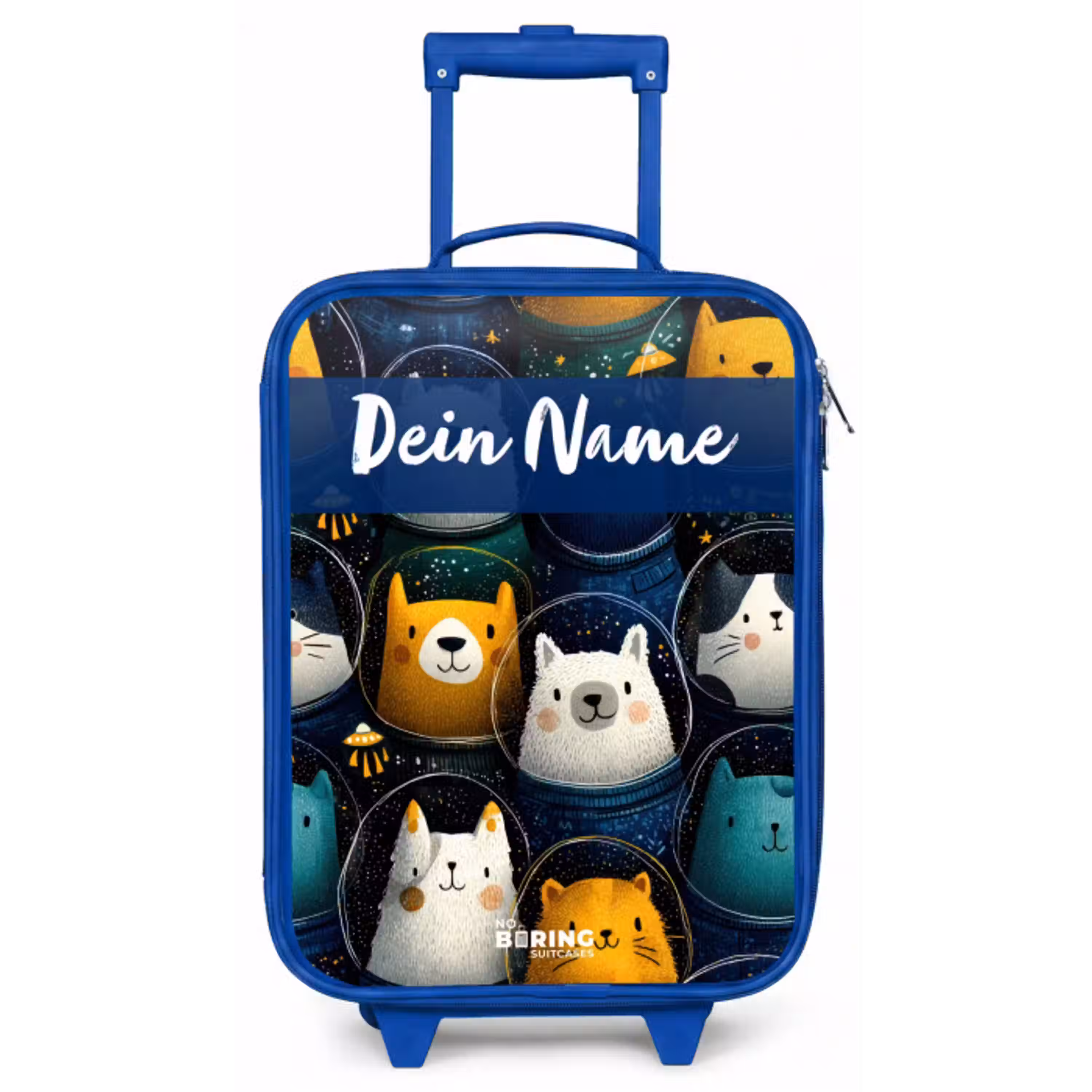 Dieren - Sterren - Planeten - Astronaut Kinderkoffer - Blauw klein -zz3dotto