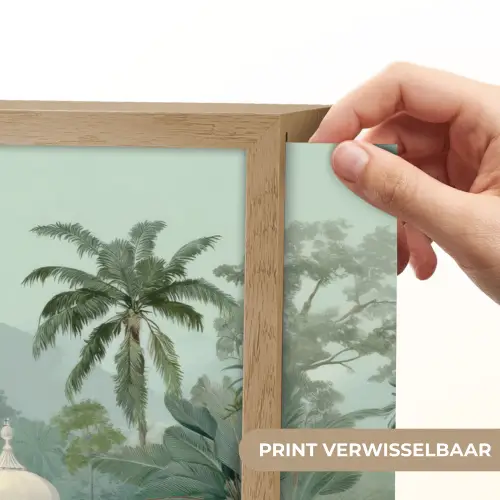 Tropische tuin - Koepelgebouw - Bloemen Light Box met batterij (Wandlamp) middel -USP_websiteprintNL