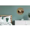 Schapen - Bruin - Wit - Grindpad Wandcirkel aluminium klein -slaapkamer