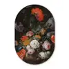 Stilleven met bloemen en een horloge - Schilderij van Abraham Mignon Wandcirkel Ovaal Forex klein -3d