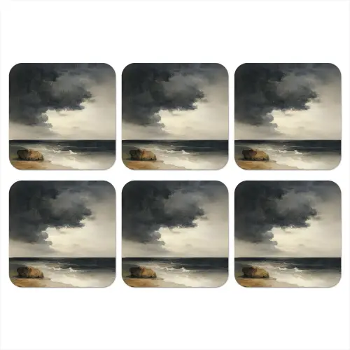 Kust - Golven - Rots - Storm onderzetter kurk middel -3d