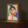 Portret - Vrouw - Modern Light Box met kabel (Tafellamp) klein -z3d_website