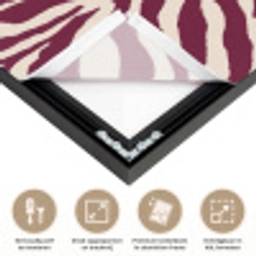 Zebra - Motief - Bordeaux - Rood Textielframe zwart klein 947 -USP_feed_closeupNL