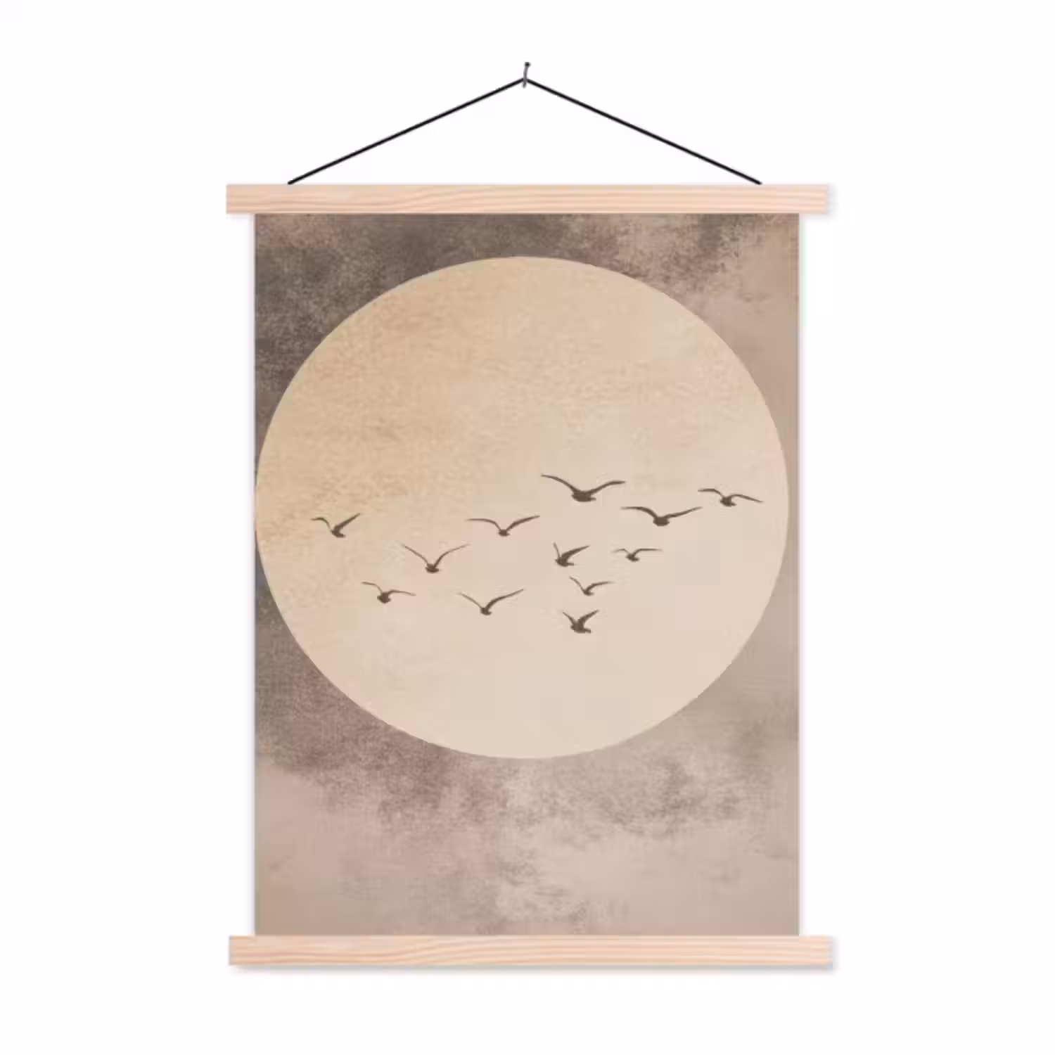 Schoolplaat -  Vogel - Beige - Japandi