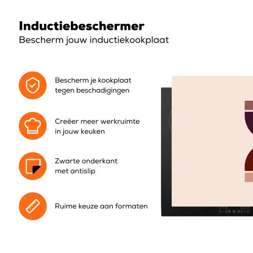 Zandloper - Symmetrisch - Rood - Paars Inductie beschermer vinyl 3mm klein -zzzzzzz-td-ups