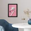 Flamingo - Roze - Koksmuts - Vogel fotolijst zwart zonder passe partout klein -sfeer4