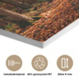 Bospad - Herfstbos - Bladeren - Oranje - Nostalgisch PET vilt klein -closeup_NL