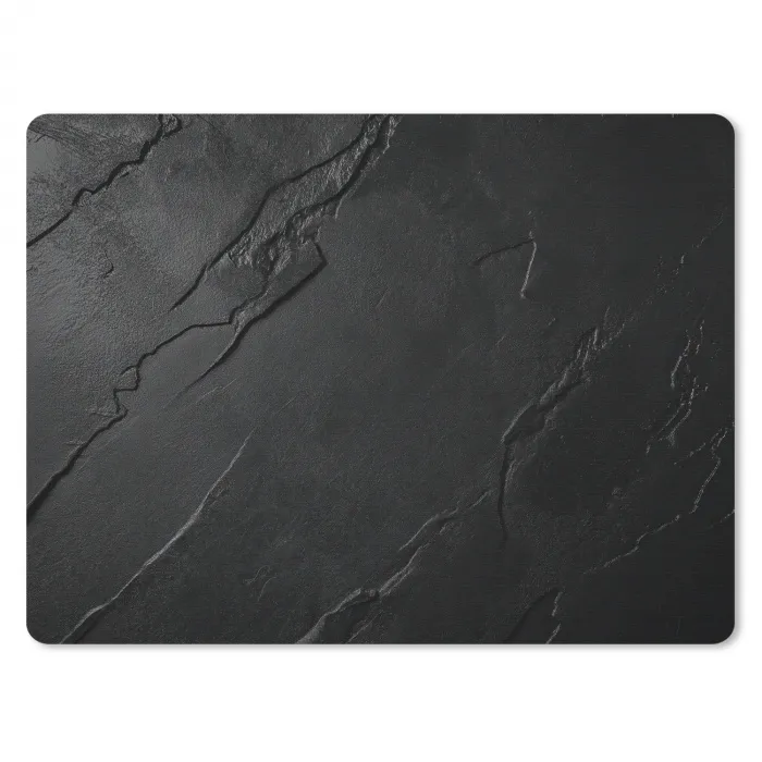 Zwart - Steen - Beton muismat rubber klein -3d