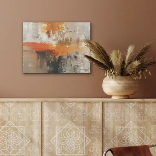 Moderne kunst - Abstract - Goud - Grijs PET vilt klein -sfeer4