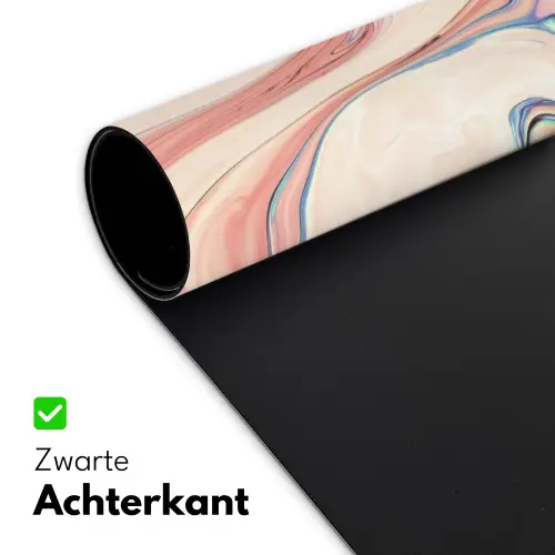 Marmer - Pastel - Roze - Blauw - Marmerlook - Abstract Muismat XXL klein -sfeer2