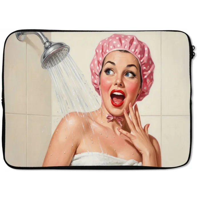 Vrouw - Douche - Roze laptophoes neopreen klein -zkaufland3dotto
