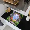 Doorkijk - Vuurtoren - Bloemen - Uitzicht Inductie beschemer met haakjes middel -sfeer1