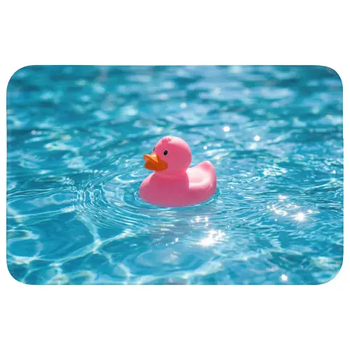 Badeend - Dobberend - Roze Badmat klein -3d