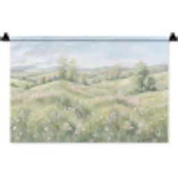Bloemen veld - Bloemen - Groen Wandkleed katoen klein -zz3d