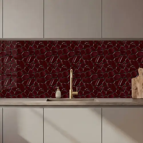 Mozaïek - Tegel - Bordeauxrood keuken achterwand 2 middel 871 zz_3dshopping