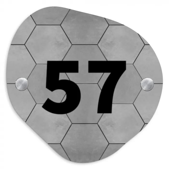 Grijze tegels - Traditioneel Naambord Organisch middel -3d
