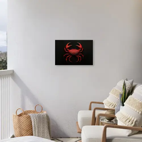 Krab - Rood - Vissen - Schaaldieren Tuinposter op houten frame 2 cm dik klein -sfeer1