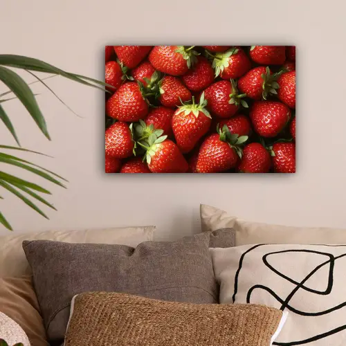Aardbei - Fruit - Rood canvas 2cm klein -sfeer1