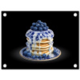 Pannenkoeken - Blauwe Bessen - Bord tuinposter los doek klein -3d