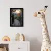 Landschap - Hek - Pad - Zonsondergang - Natuur fotolijst zwart zonder passe partout klein -usfeer4_kinderkamer