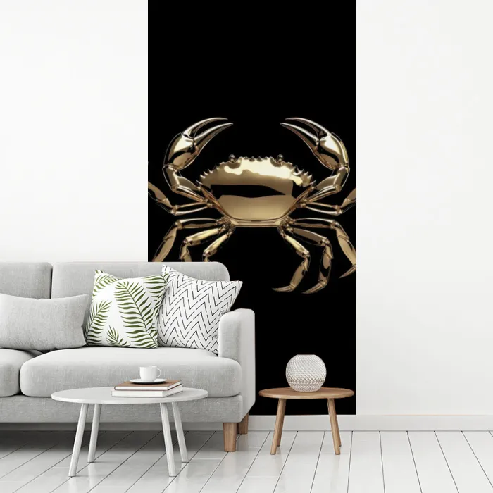 Goud - Krab - Dieren - Zwart fotobehang vinyl groot -woonkamer