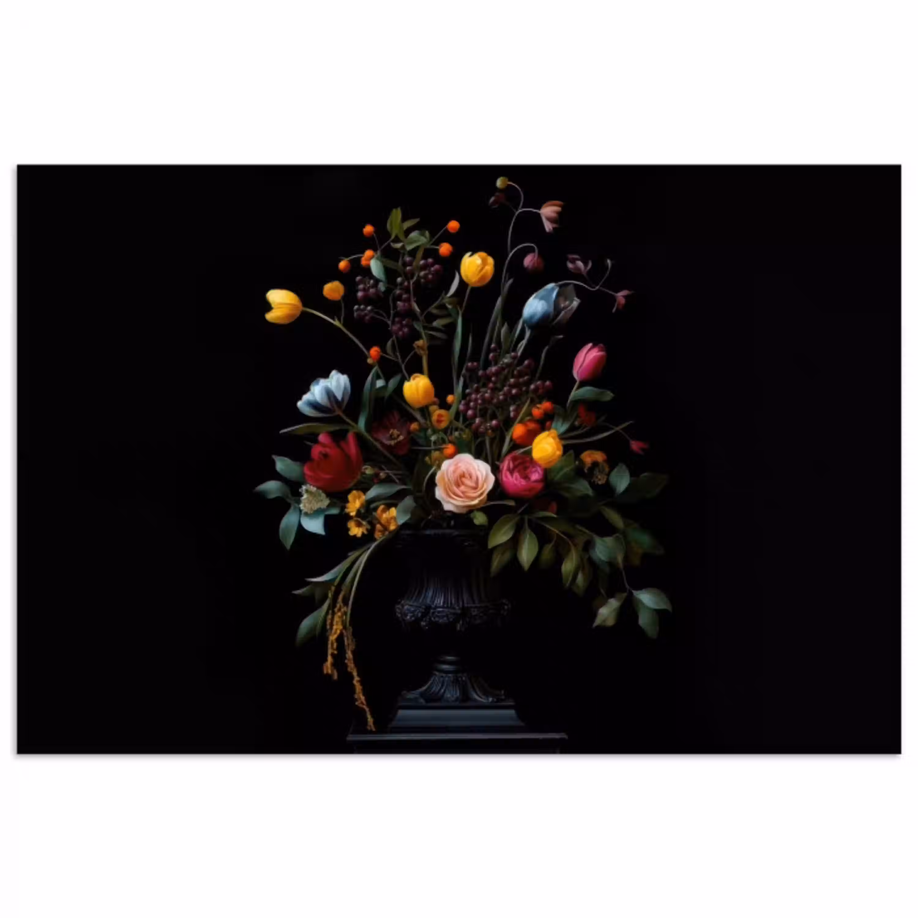 Klassiek - Vaas - Boeket - Bloemen poster papier klein -3d