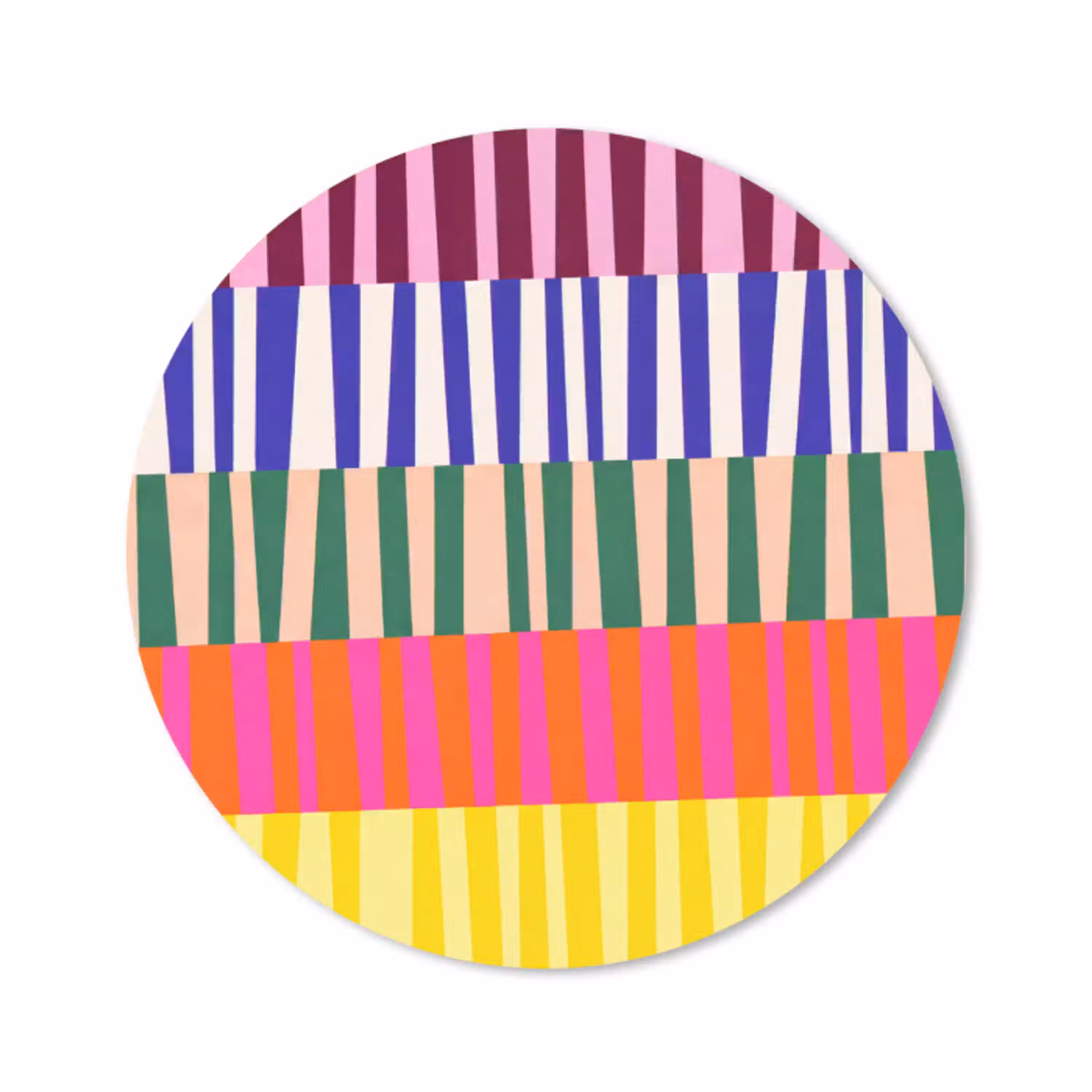 Patroon - Strepen - Abstract - Modern - Kleurrijk Muismat rond klein -3d