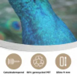 Pauw - Veren - Blauw Akoestische PET Vilt - Rond klein -closeup_NL